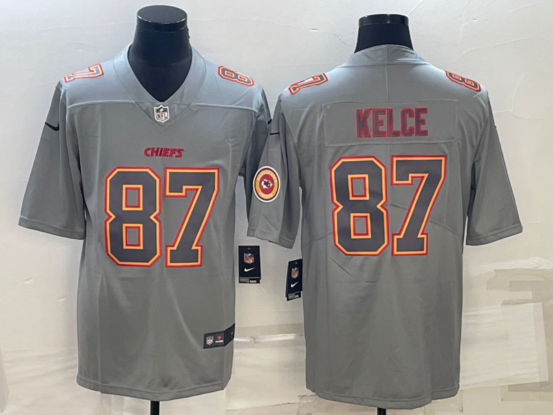 Men's Kansas City Chiefs Travis Kelce #87 Grey Jersey